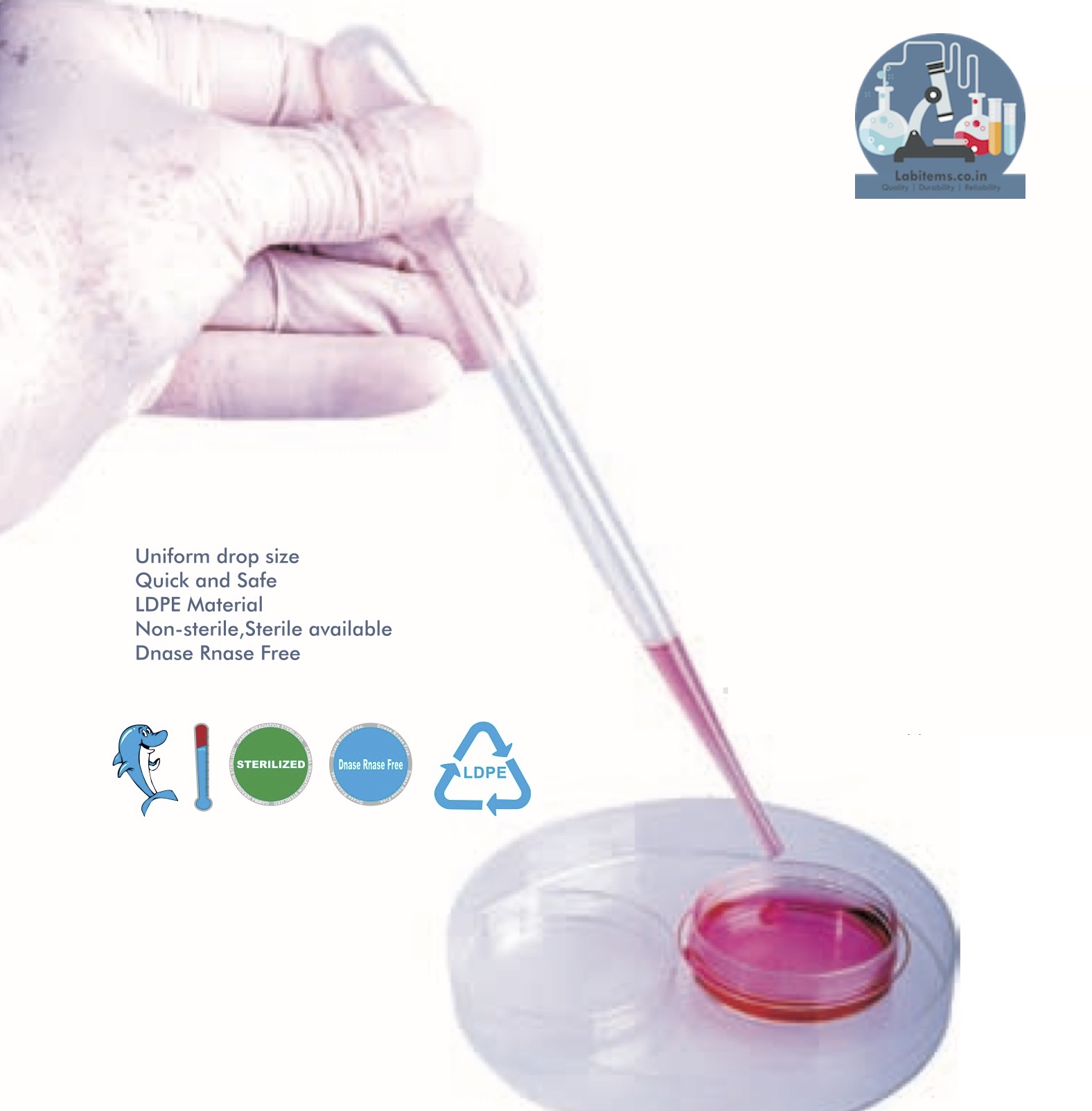 Pasteur Pipettes 3ml, Non Sterile- LI-PP00003 (500 pcs) Pasteur Pipettes 3ml, Non Sterile- LI-PP00003 (500 pcs)